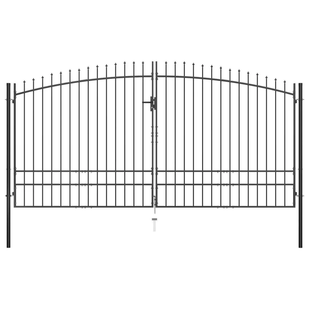 Double Door Fence Gate with Spear Top 400x248 cm 145742