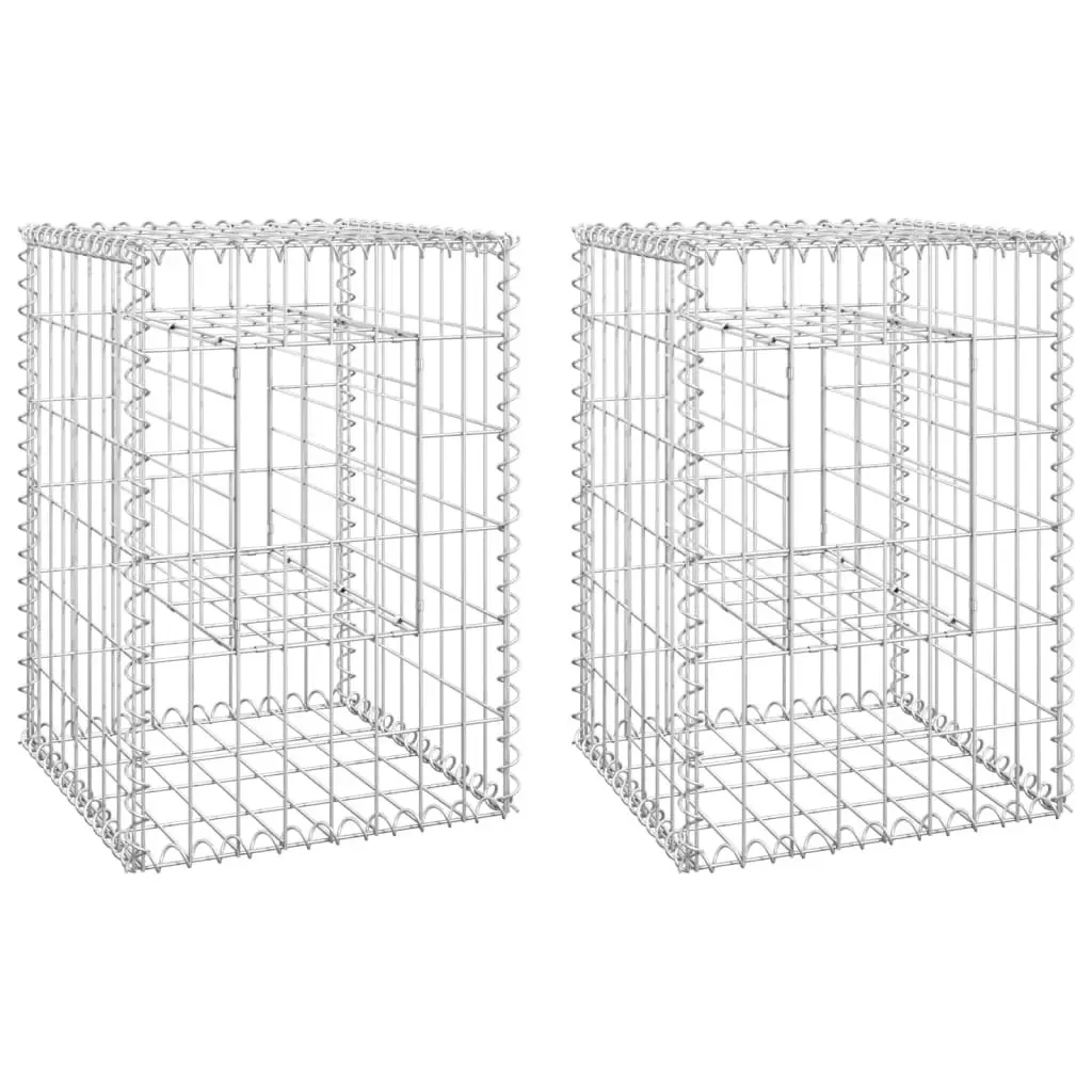 Gabion Basket Posts 2 pcs 40x40x60 cm Iron 151259