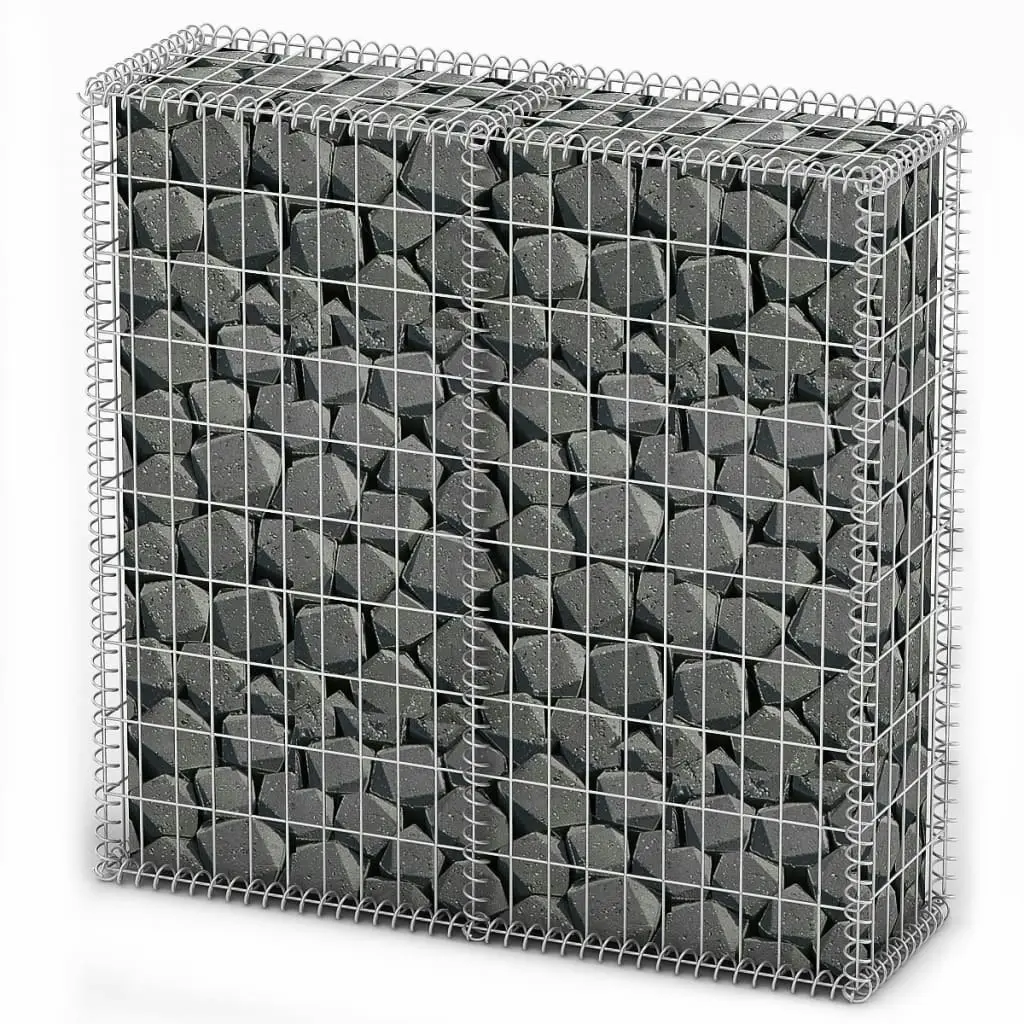 Gabion Basket with Lids Galvanised Wire 100 x 100 x 30 cm 141041