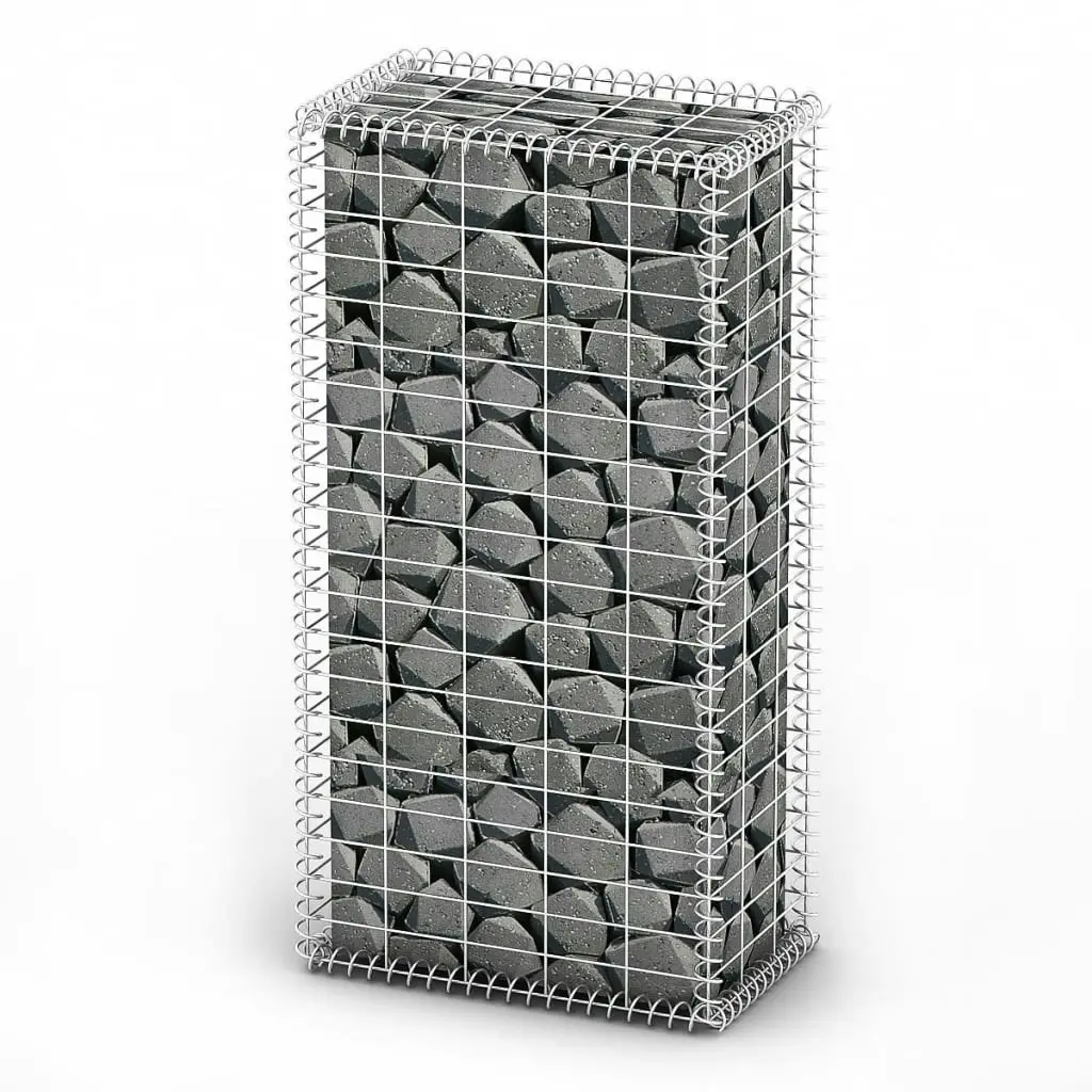 Gabion Basket with Lids Galvanised Wire 100 x 50 x 30 cm 141039