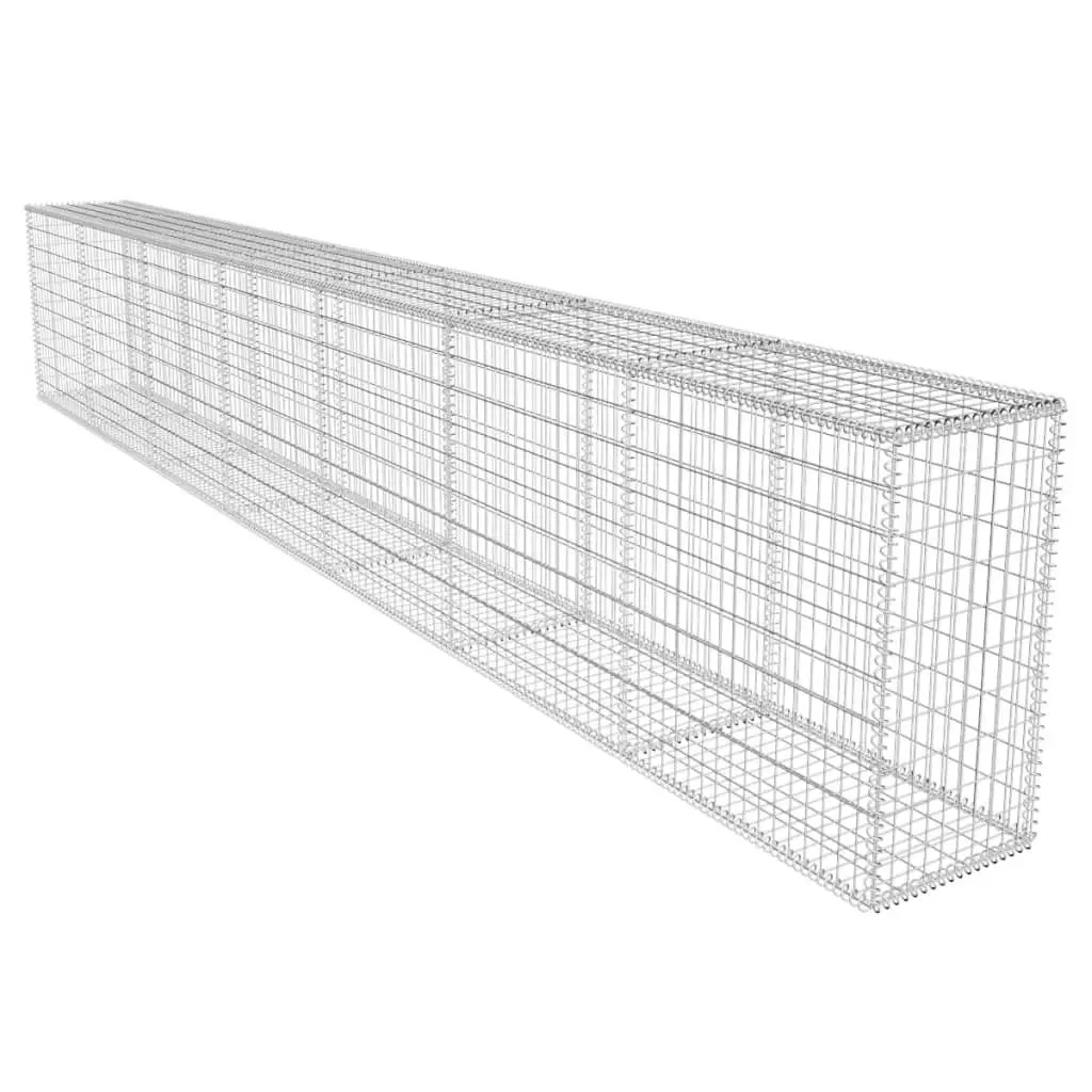 Gabion Wall with Cover Galvanised Steel 600x50x100 cm 142530