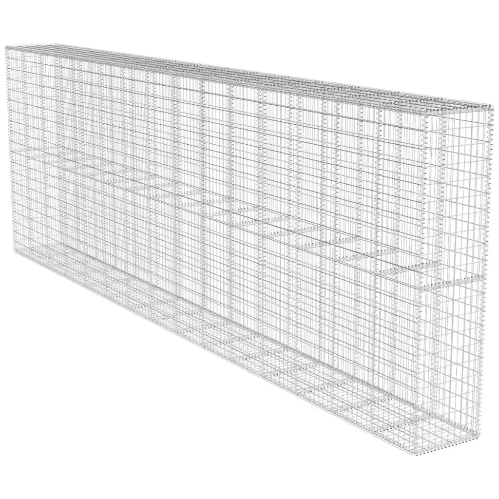 Gabion Wall with Cover Galvanised Steel 600x50x200 cm 141627