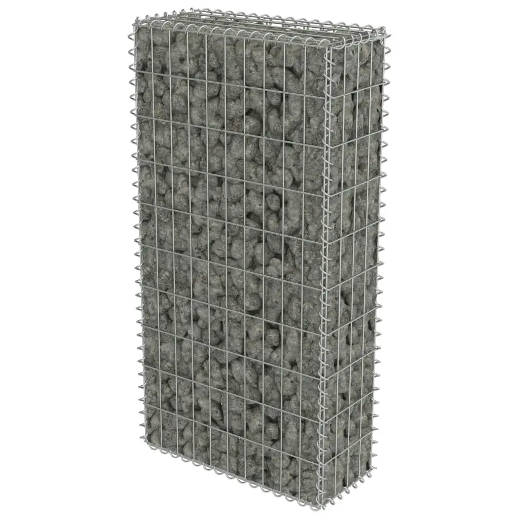 Gabion Wall with Covers Galvanised Steel 50x20x100 cm 143576