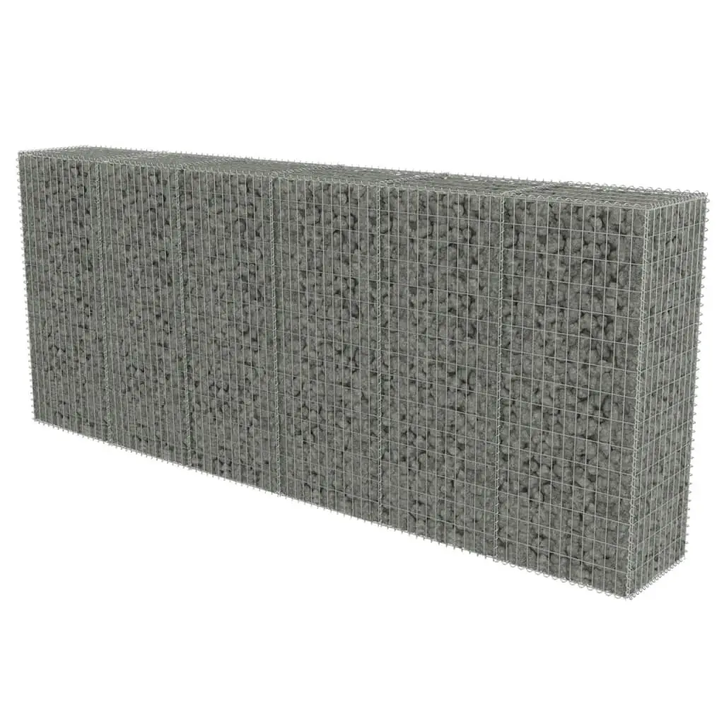 Gabion Wall with Covers Galvanised Steel 300x50x150 cm 143593