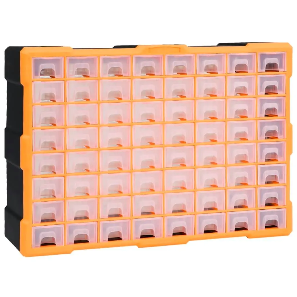 Multi-drawer Organiser with 64 Drawers 52x16x37.5 cm 147579