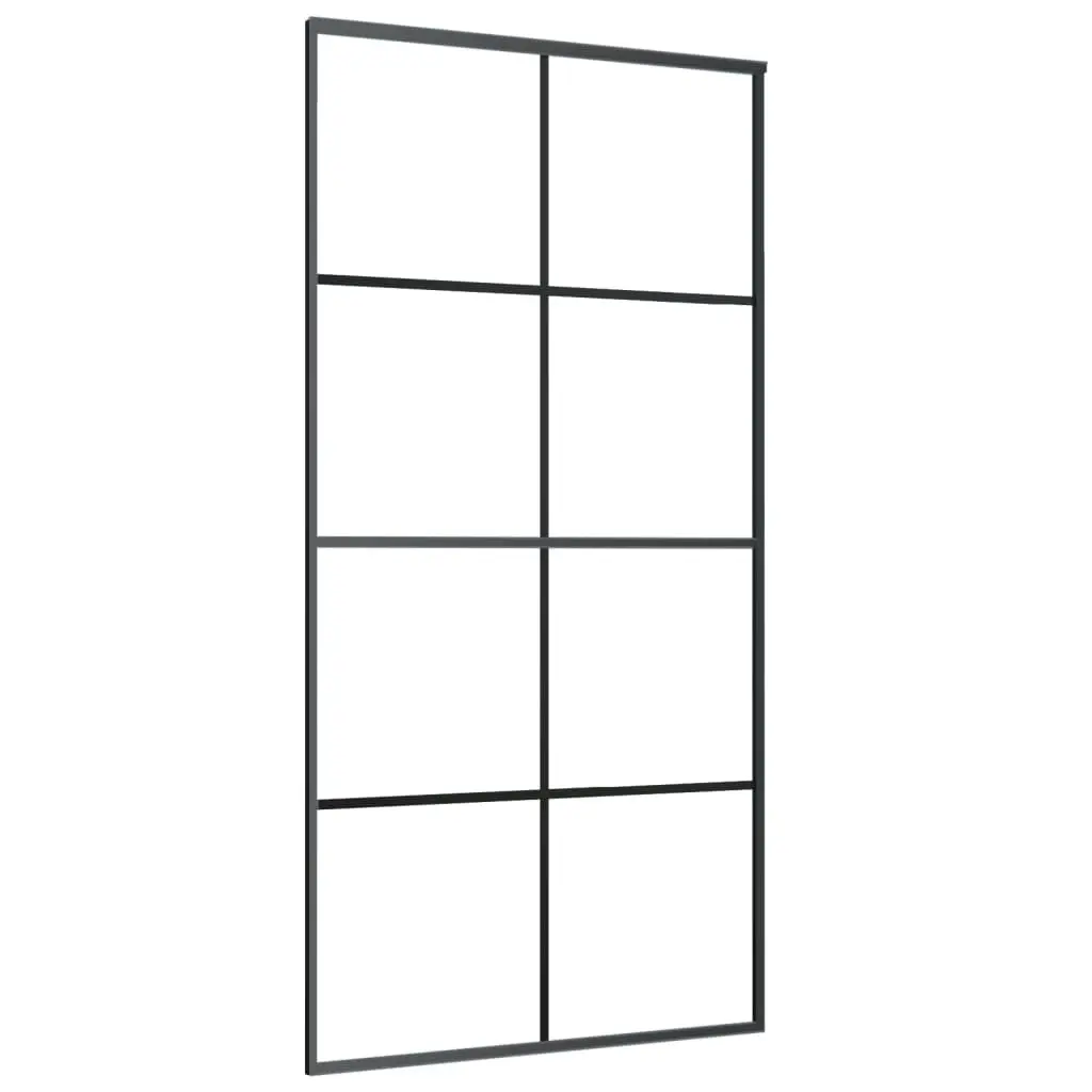 Sliding Door Aluminium and ESG Glass 102.5x205 cm Black 288066