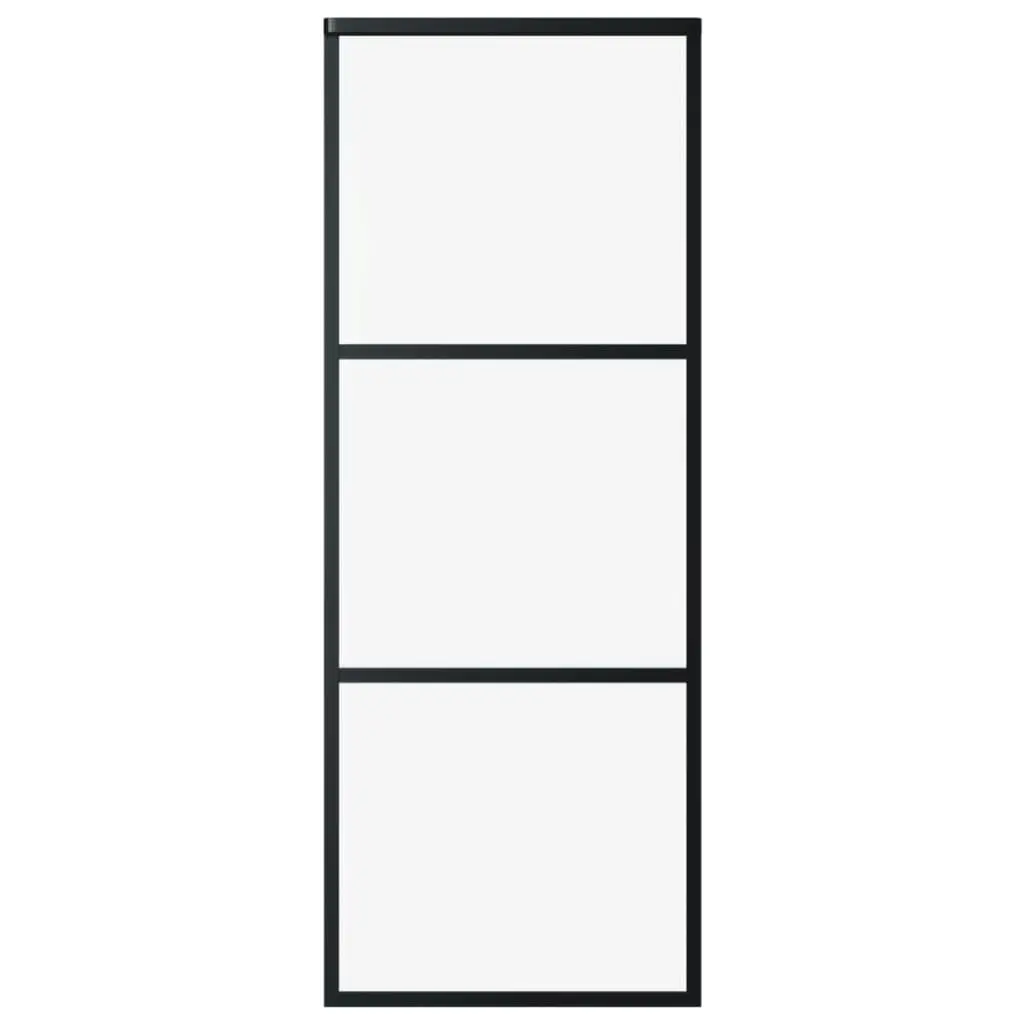 Sliding Door ESG Glass and Aluminium 76x205 cm Black 151008