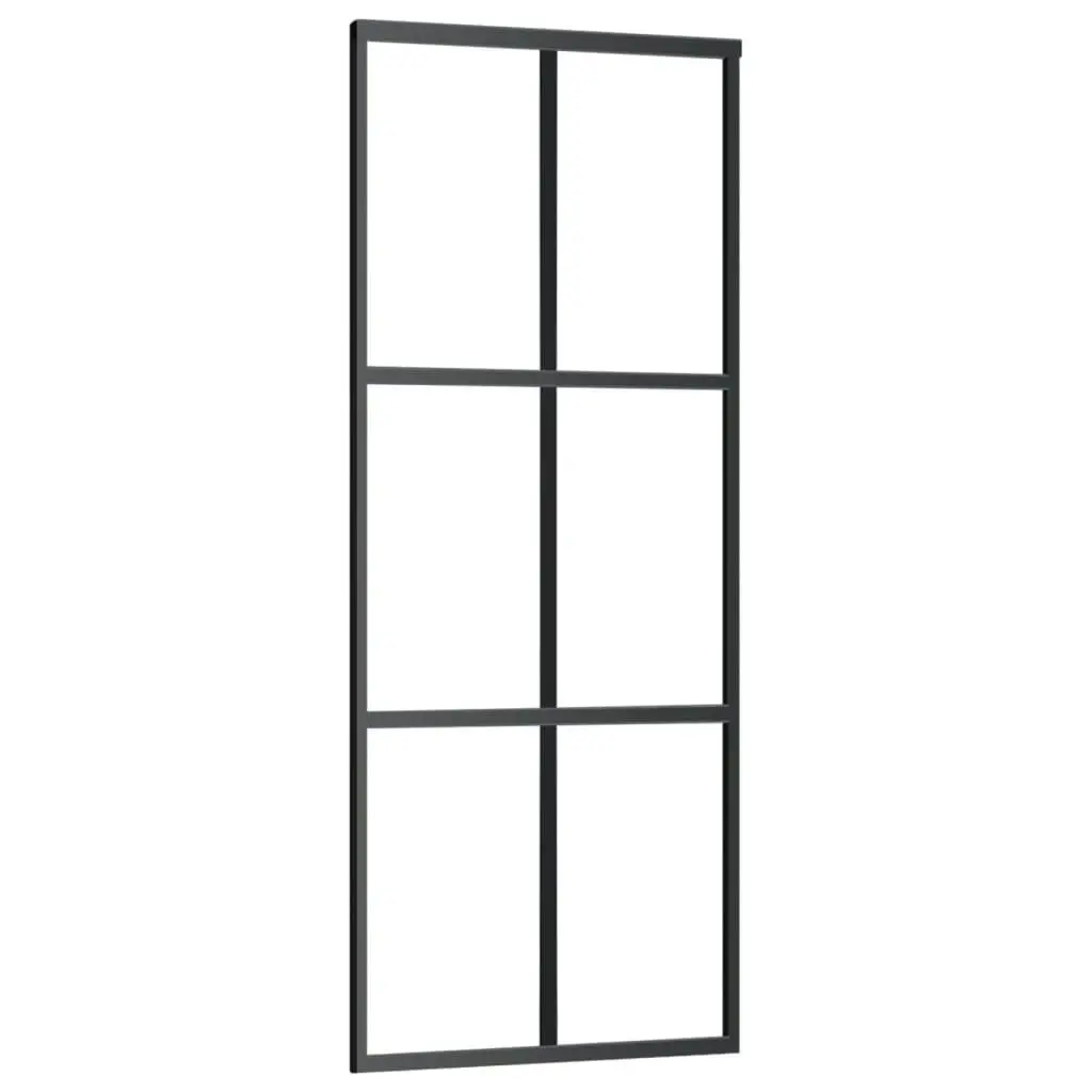 Sliding Door ESG Glass and Aluminium 76x205 cm Black 151011