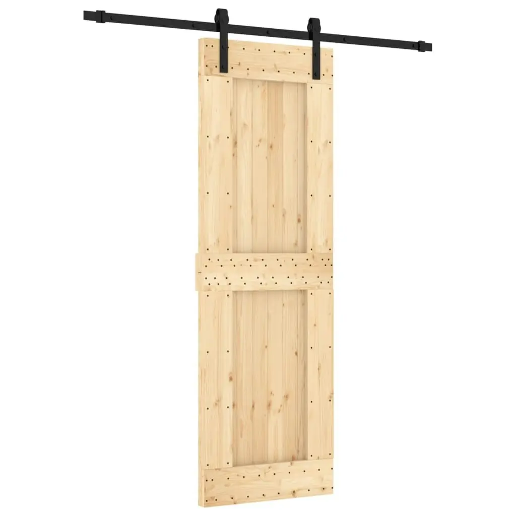 Sliding Door with Hardware Set 70x210 cm Solid Wood Pine 3202975