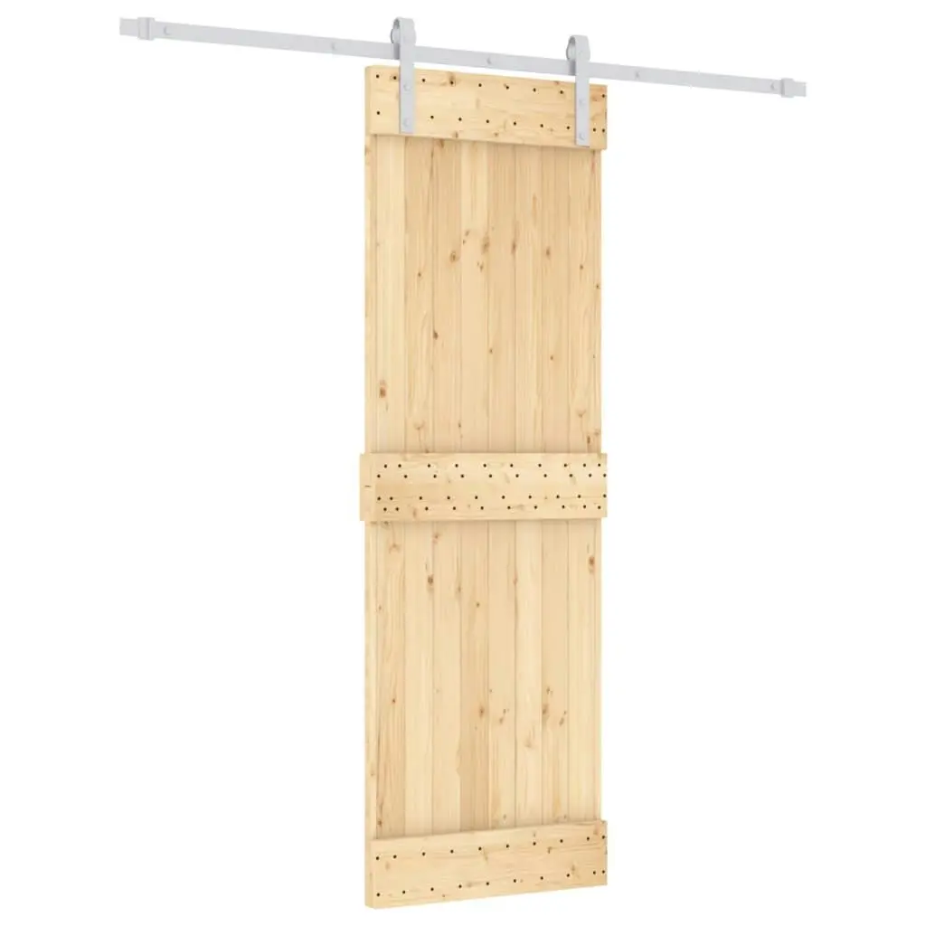 Sliding Door with Hardware Set 70x210 cm Solid Wood Pine 3203026