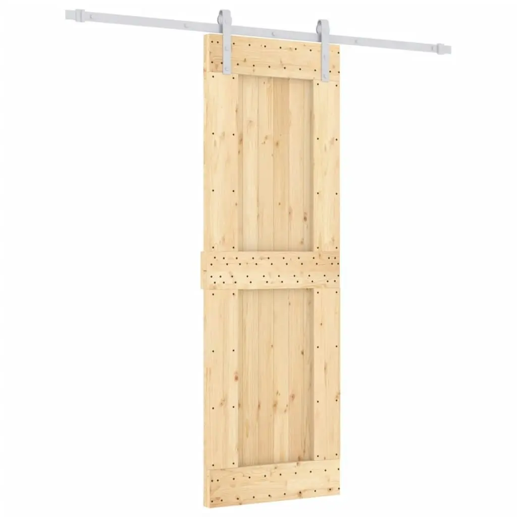 Sliding Door with Hardware Set 70x210 cm Solid Wood Pine 3203032