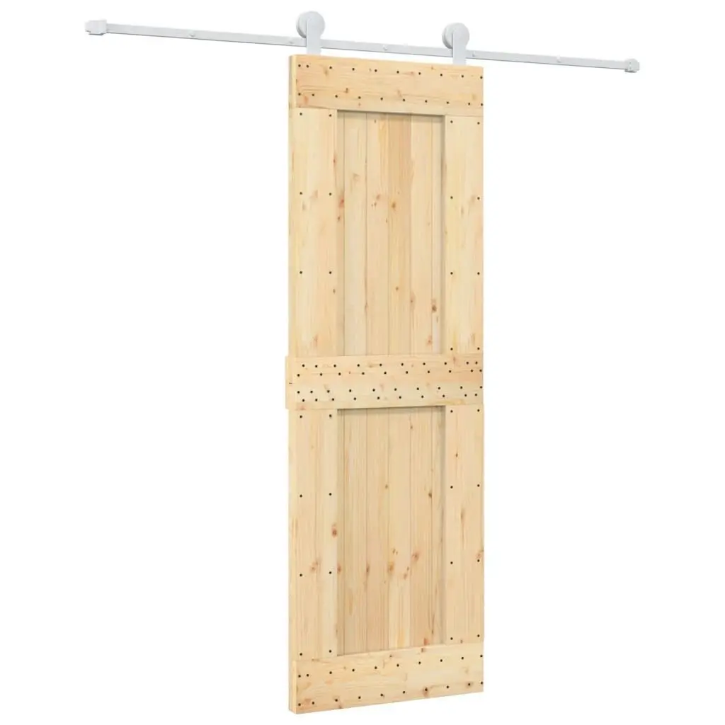 Sliding Door with Hardware Set 70x210 cm Solid Wood Pine 3203110