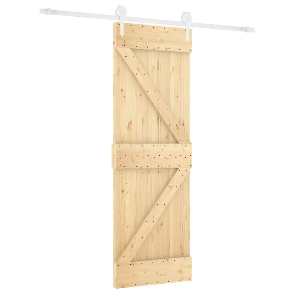 Sliding Door with Hardware Set 70x210 cm Solid Wood Pine 3203248