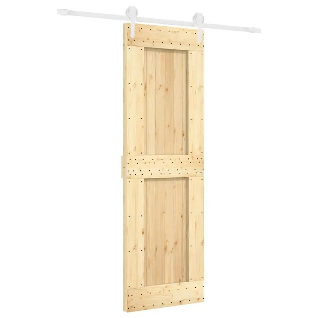 Sliding Door with Hardware Set 70x210 cm Solid Wood Pine 3203219