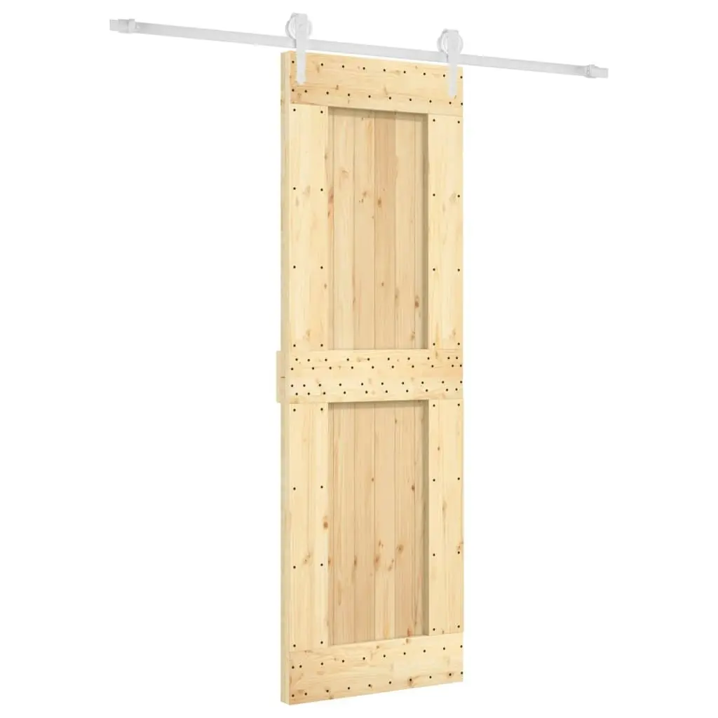 Sliding Door with Hardware Set 70x210 cm Solid Wood Pine 3203260