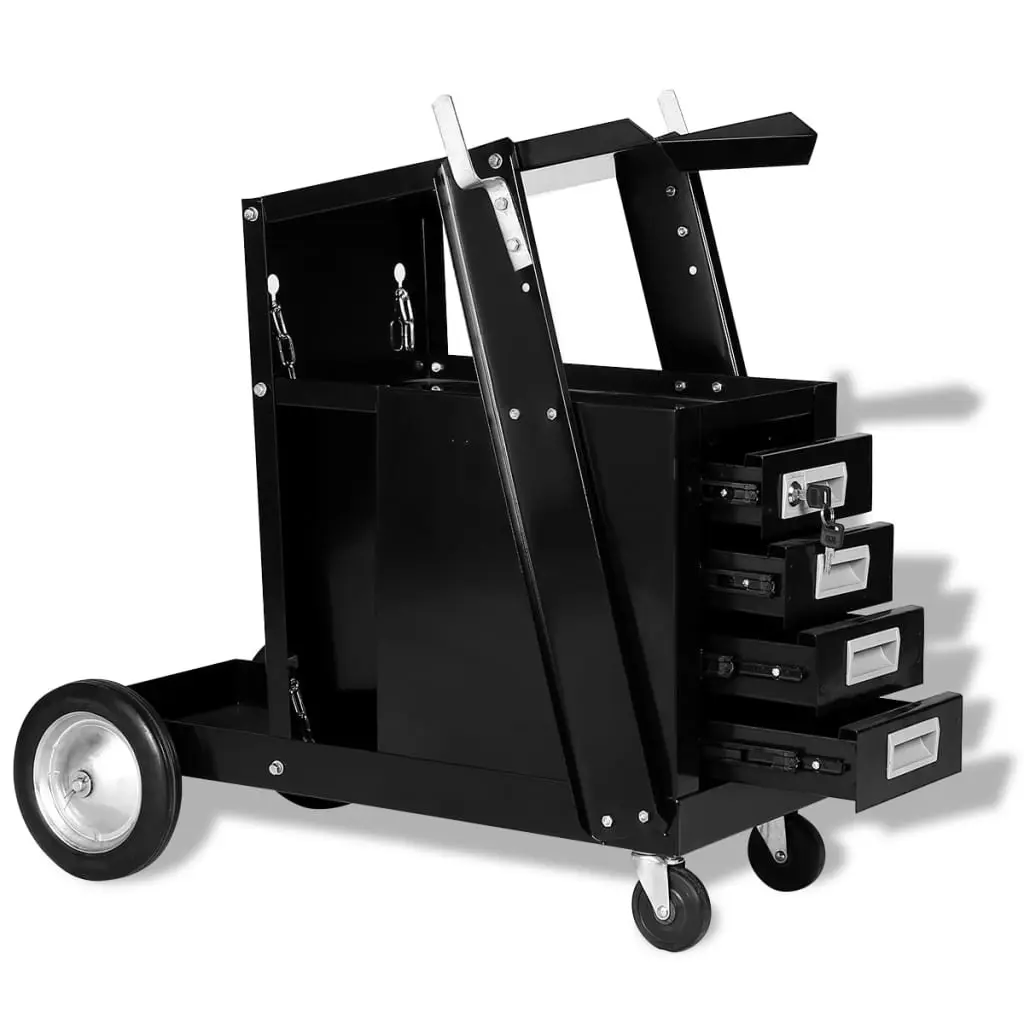 Welding Cart with 4 Drawers Black 142363