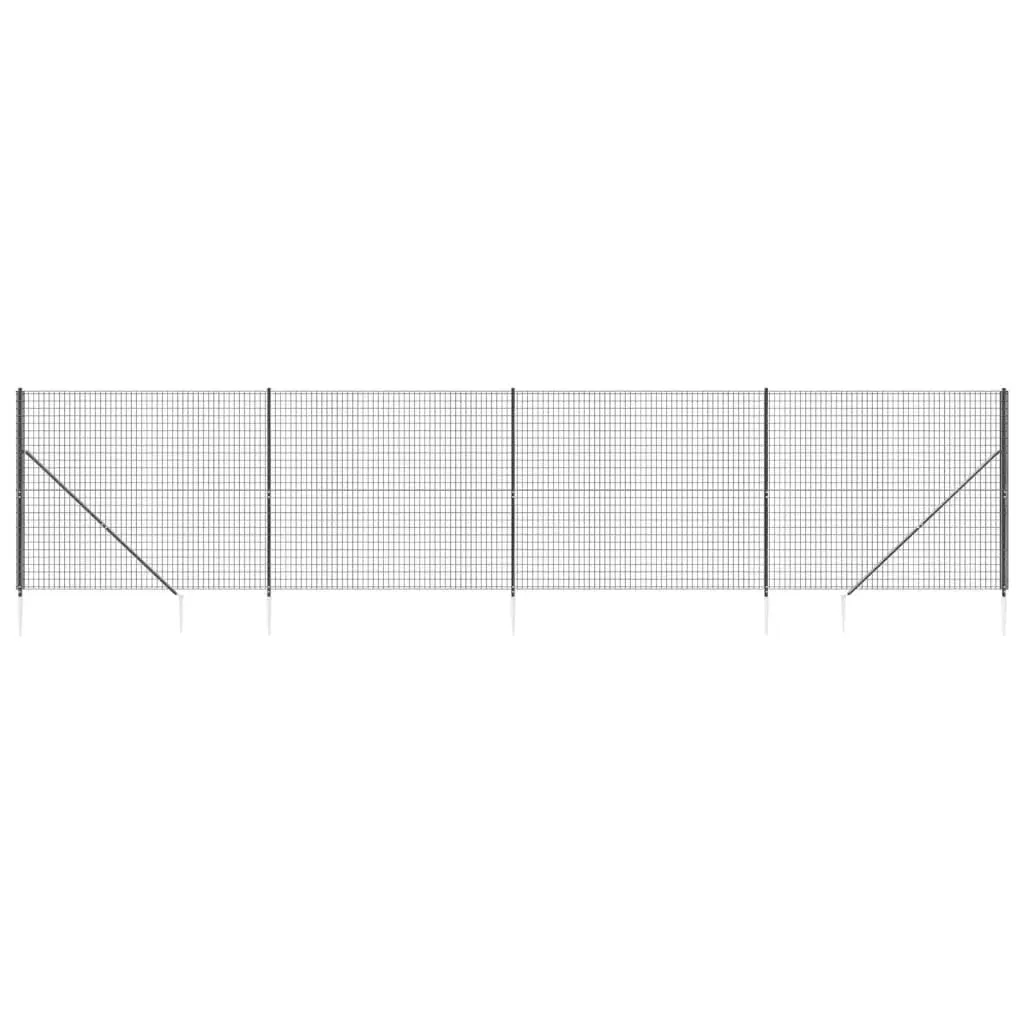 Wire Mesh Fence with Spike Anchors Anthracite 1.4x10 m 154243