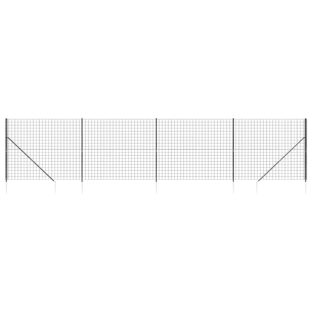 Wire Mesh Fence with Spike Anchors Anthracite 1.6x10 m 154276