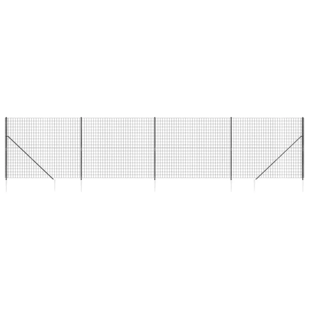 Wire Mesh Fence with Spike Anchors Anthracite 1.4x10 m 154259