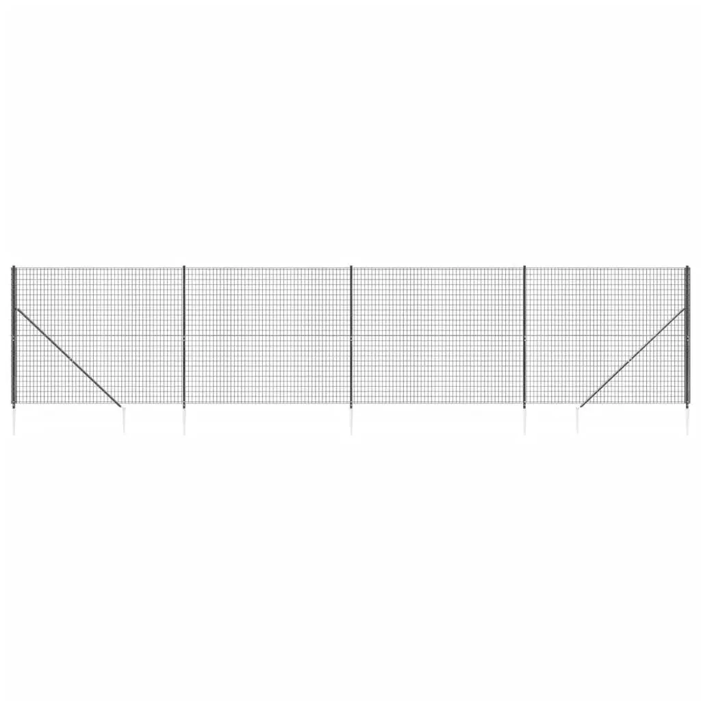 Wire Mesh Fence with Spike Anchors Anthracite 1.6x10 m 154244