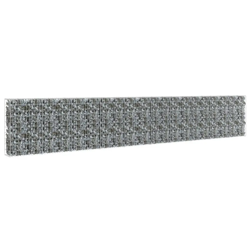 Gabion Wall with Covers Galvanised Steel 600x30x100 cm 143584