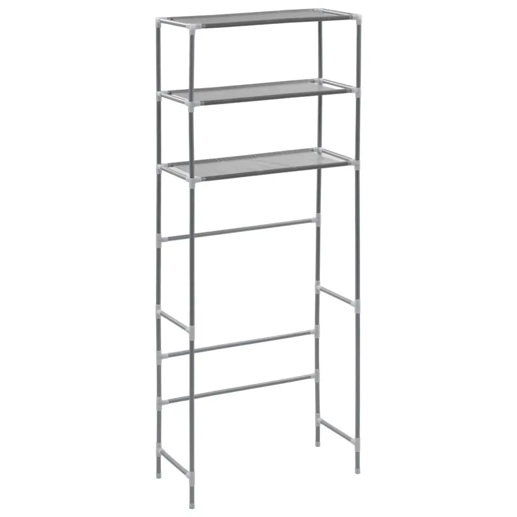 3-Tier Storage Rack over Laundry Machine Silver 69x28x169 cm 282465