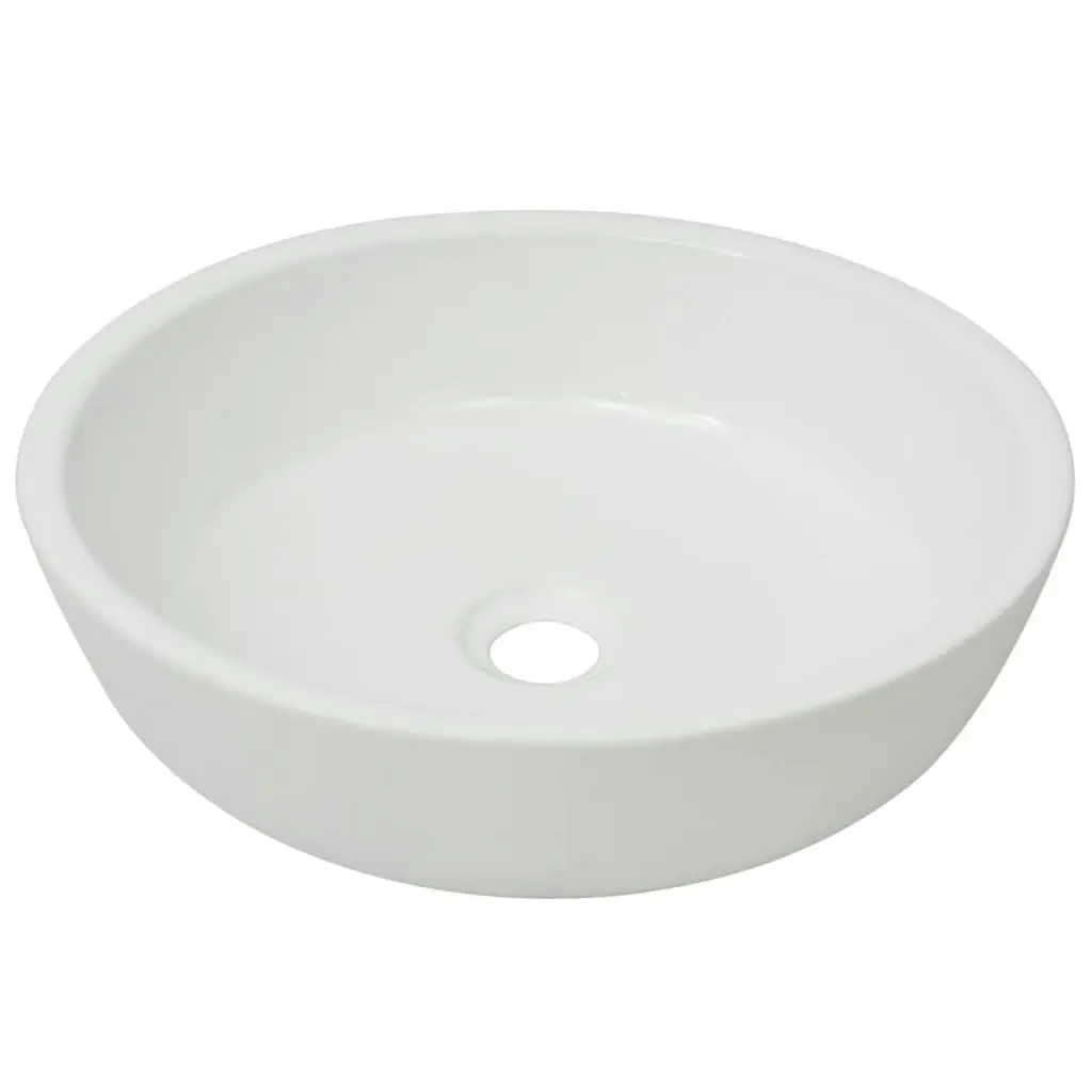 Basin Round Ceramic White 42x12 cm 142341