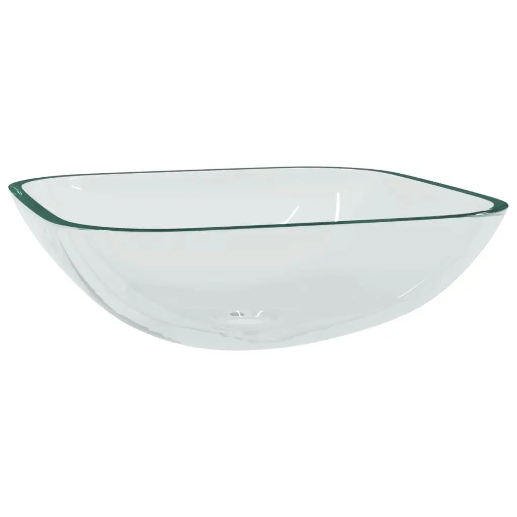 Basin Glass 42x42x14 cm Transparent 345236