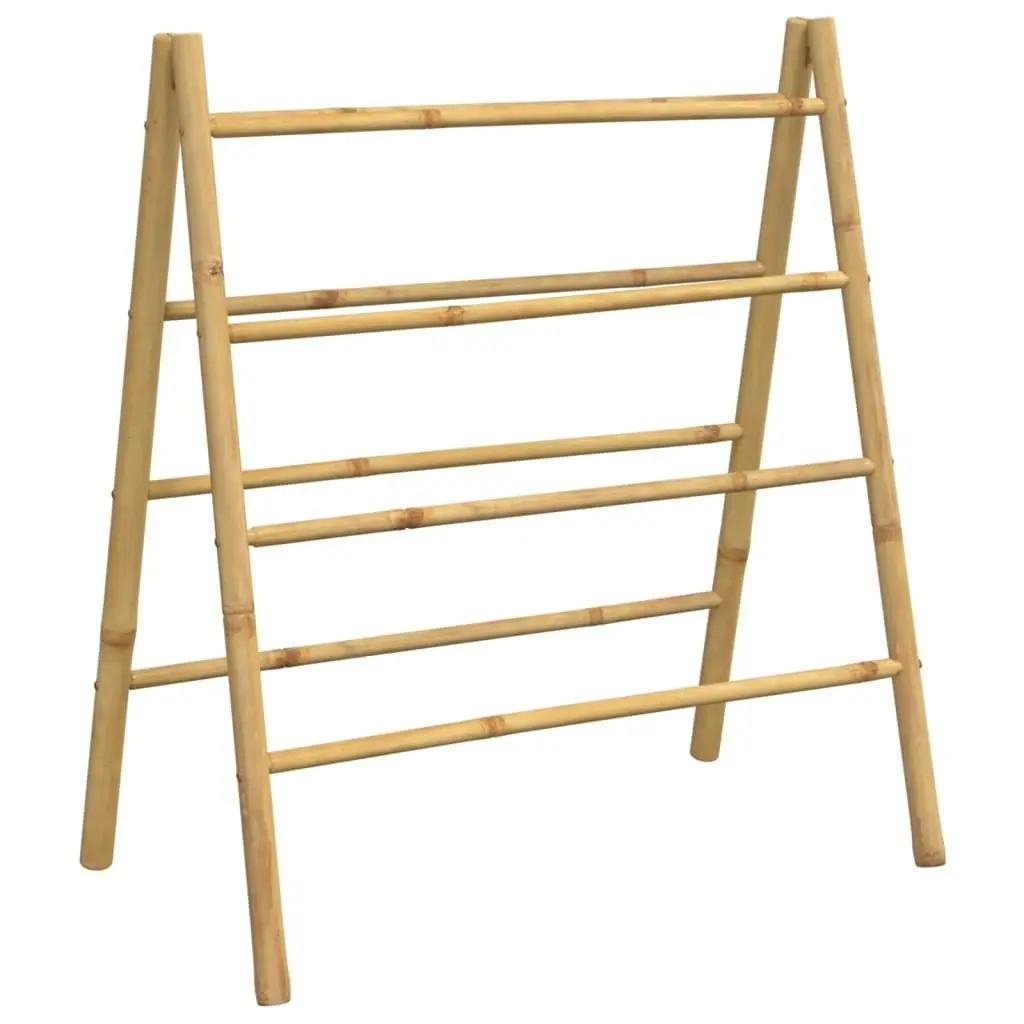 Double Towel Ladder with 4 Rungs 90x50x100 cm Bamboo 368036