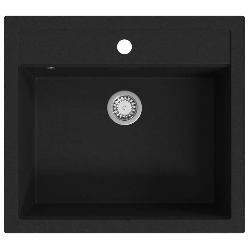 Granite Kitchen Sink Single Basin Black 145526