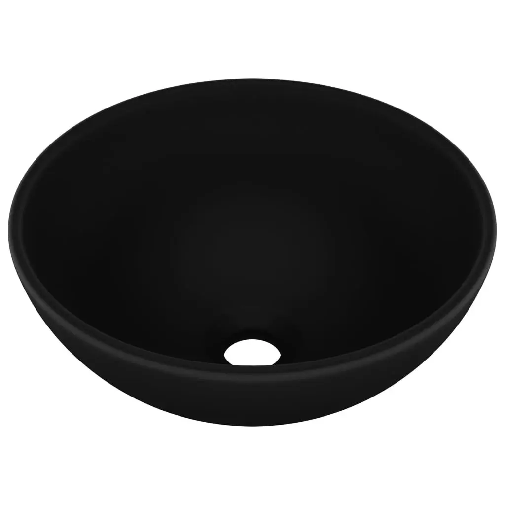 Luxury Bathroom Basin Round Matt Black 32.5x14 cm Ceramic 146975