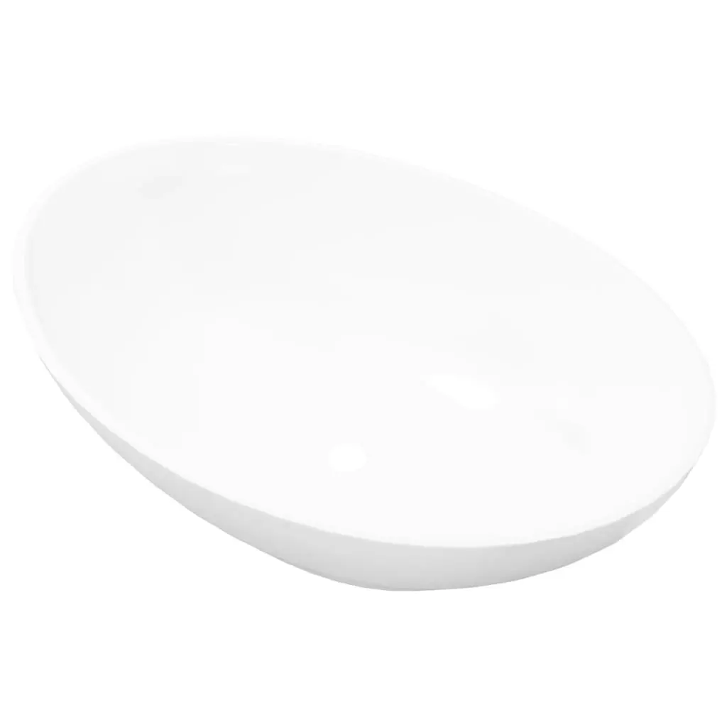 Luxury Ceramic Basin Oval-shaped Sink White 40 x 33 cm 140674