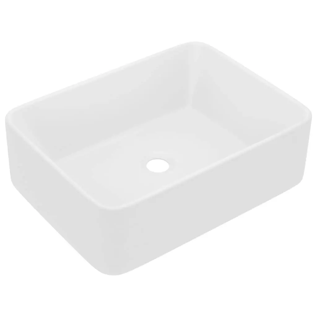 Luxury Wash Basin Matt White 41x30x12 cm Ceramic 147042