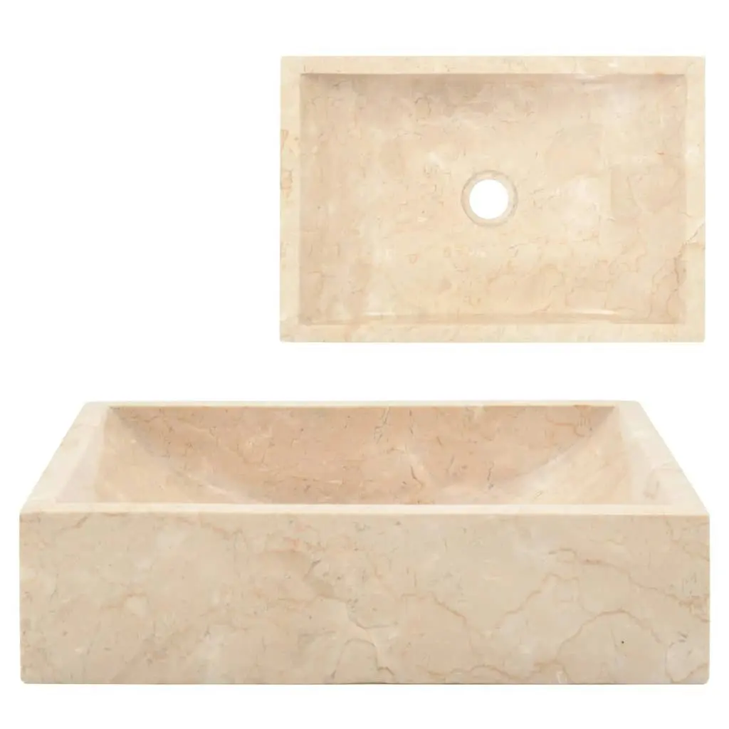 Sink 45x30x12 cm Marble High Gloss Cream 142773