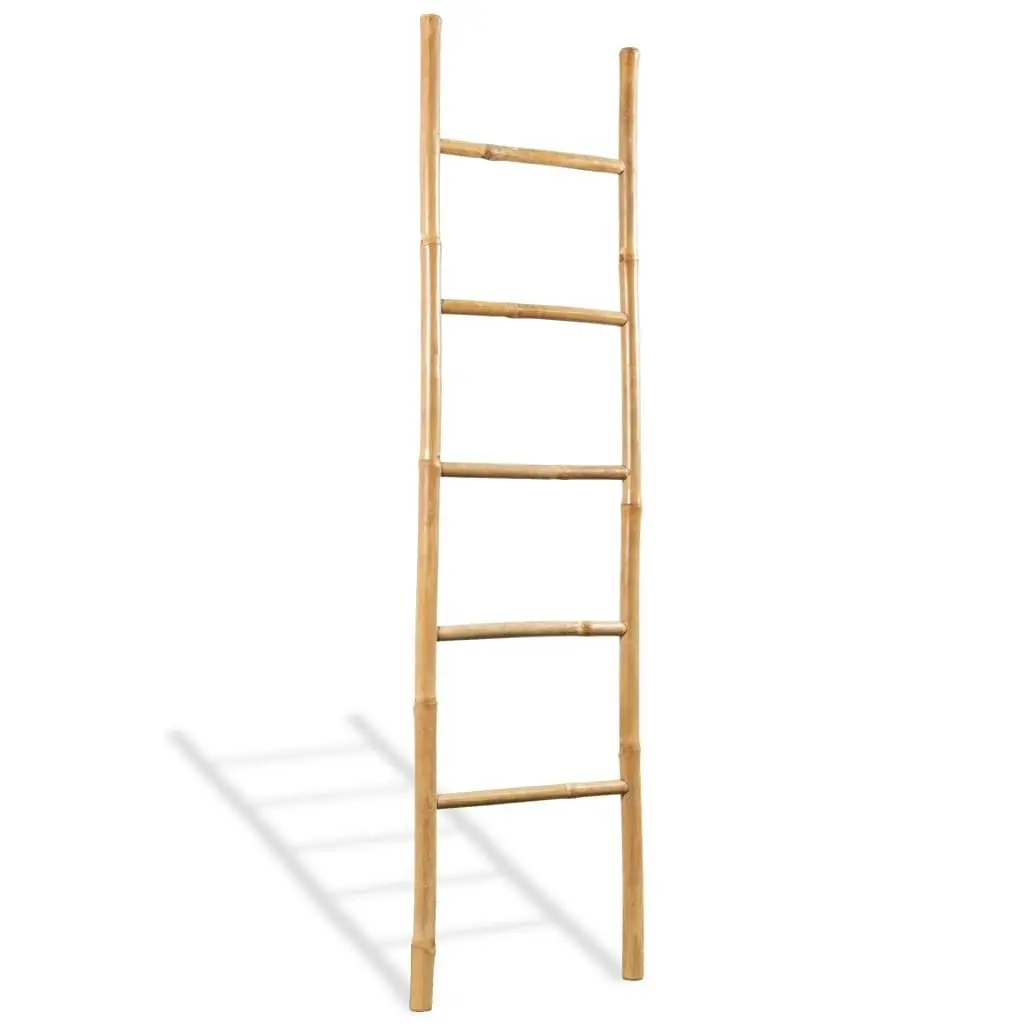 Towel Ladder with 5 Rungs Bamboo 150 cm 43719