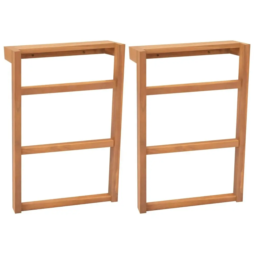 Towel Racks 2 pcs Solid Teak Wood 325278