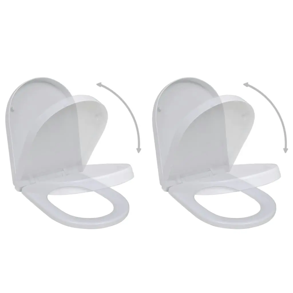 Toilet Seats with Soft Close Lids 2 pcs Plastic White 275928