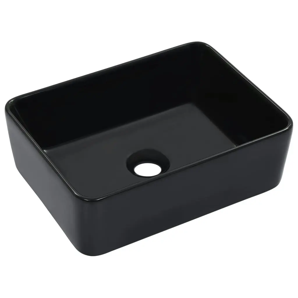 Wash Basin 40x30x13 cm Ceramic Black 143920