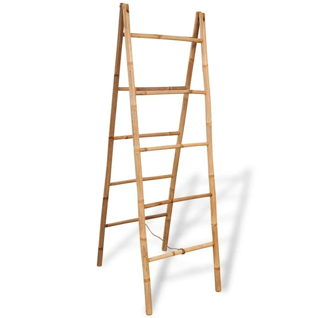 Double Towel Ladder with 5 Rungs Bamboo 50x160 cm 243714