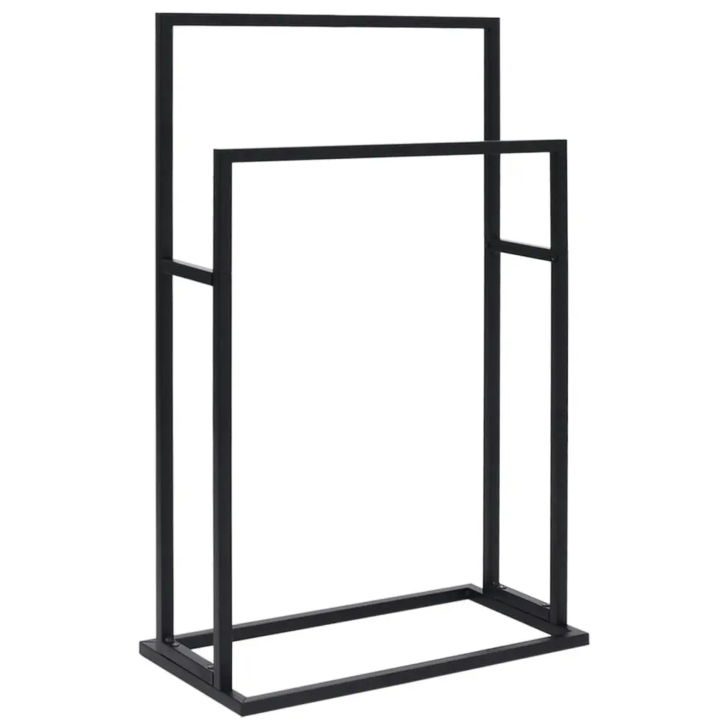 Freestanding Towel Rack Black 48x24x78.5 cm Iron 336127