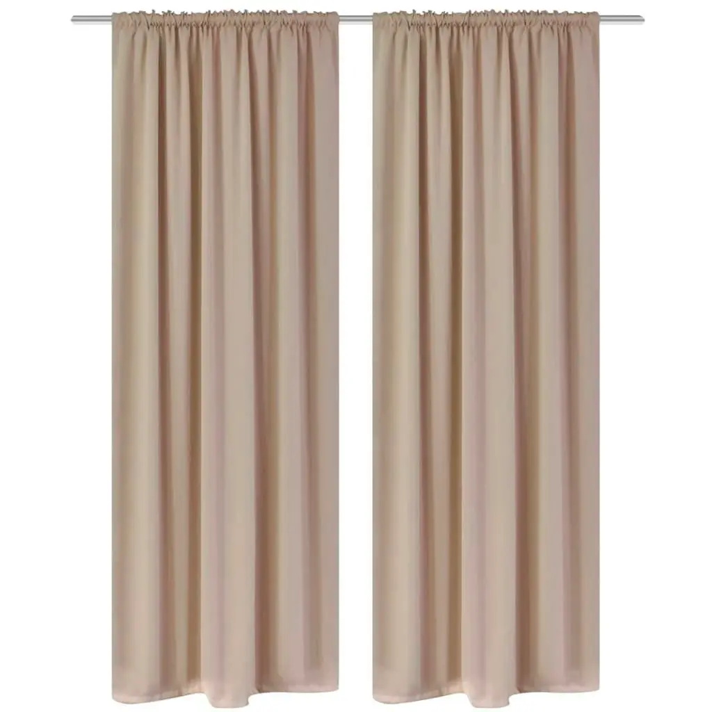 2 pcs Cream Slot-Headed Blackout Curtains 135 x 245 cm 130374