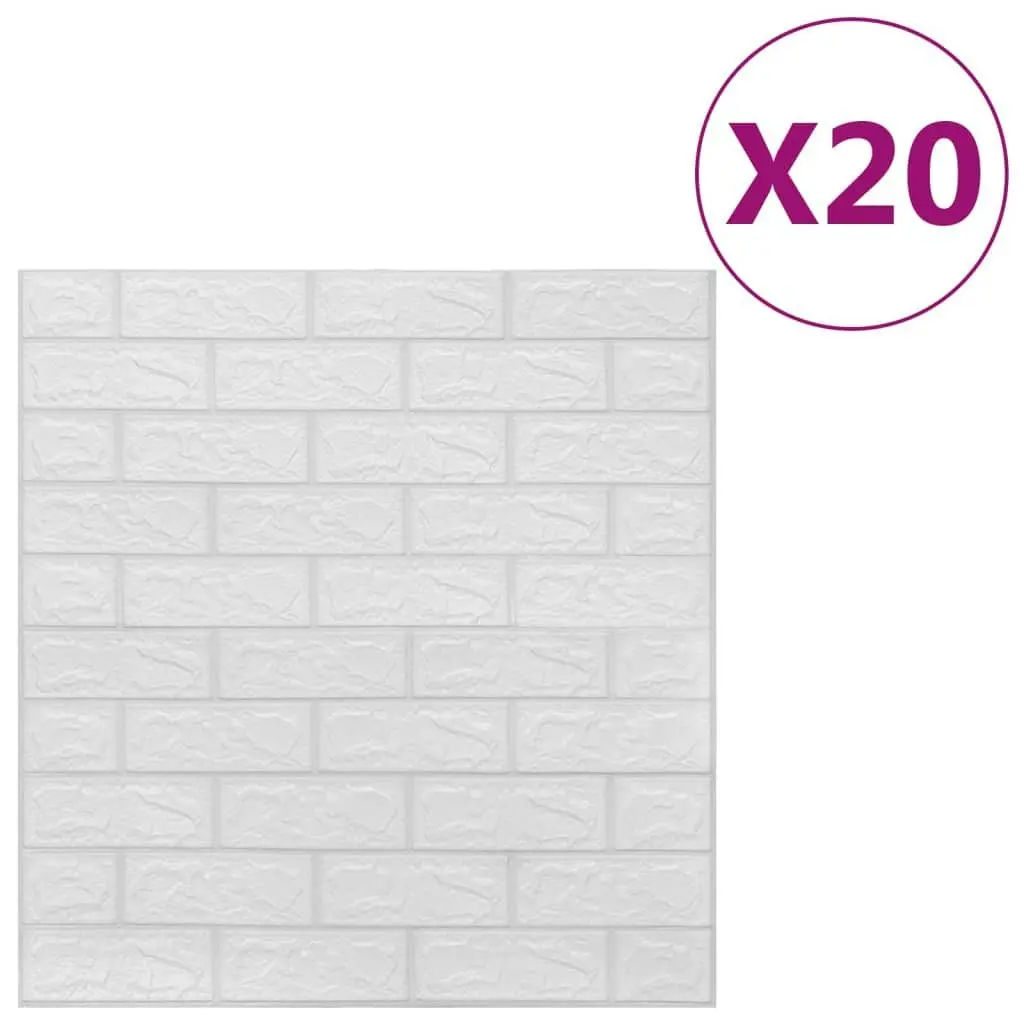 3D Wallpaper Bricks Self-adhesive 20 pcs White 150719