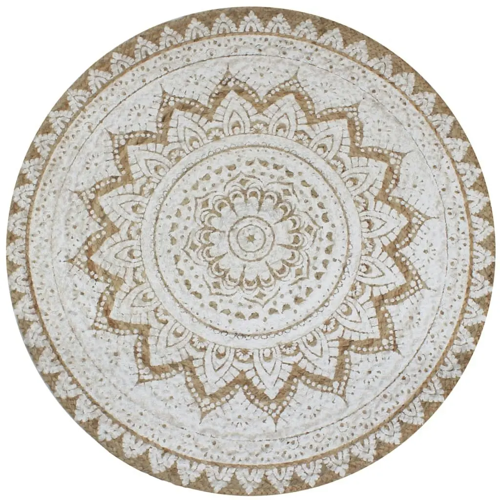 Area Rug Braided Jute Printed 90 cm Round 245339