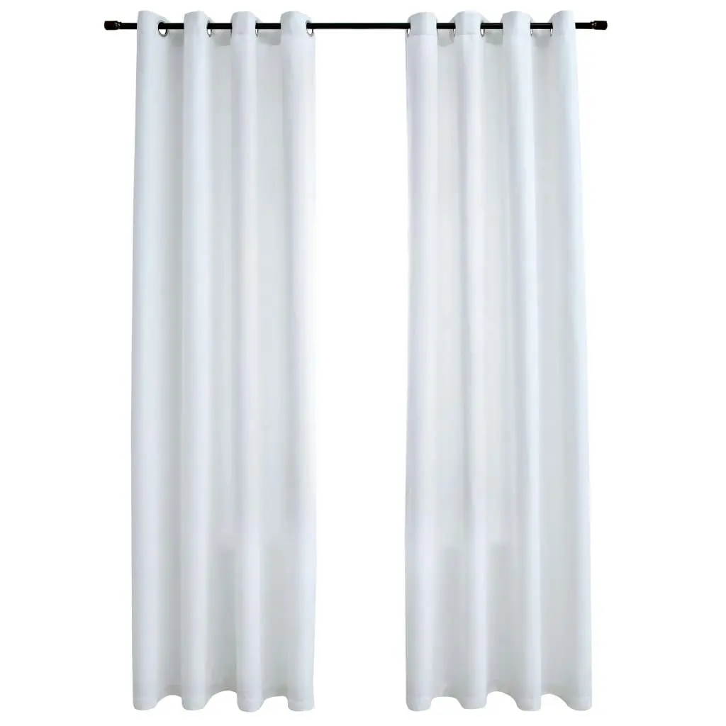 Blackout Curtains with Metal Rings 2 pcs Off White 140x245 cm 134484