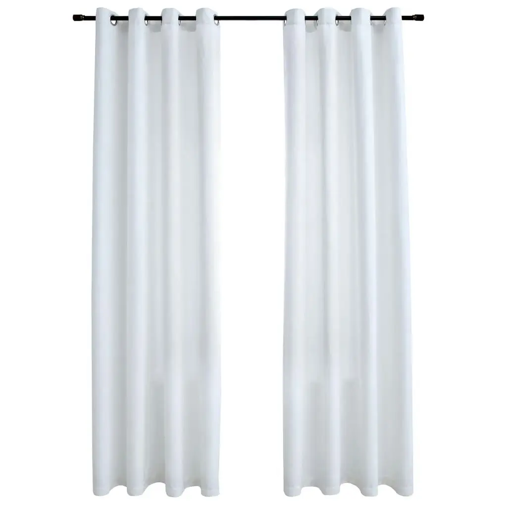 Blackout Curtains with Metal Rings 2 pcs Off White 140x225 cm 134483