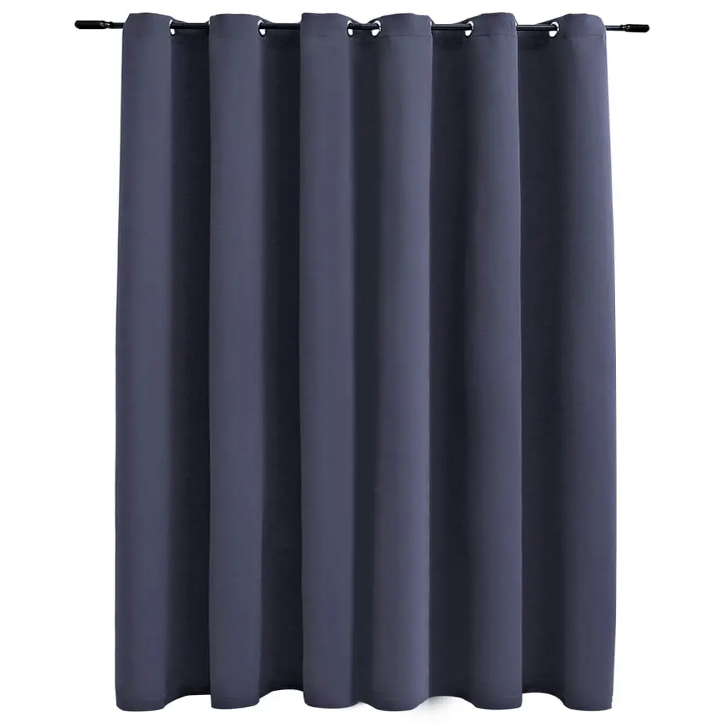 Blackout Curtain with Metal Rings Anthracite 290x245 cm 134421