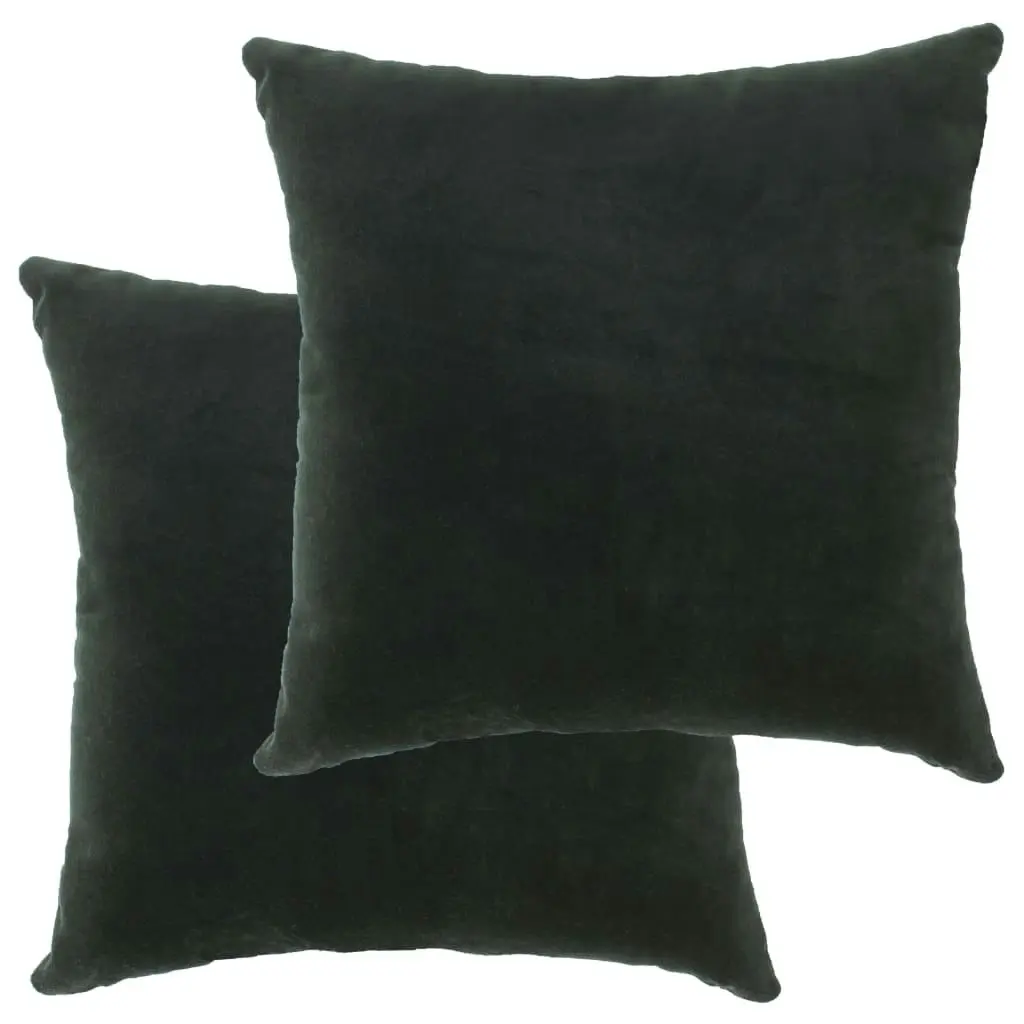 Cushions Cotton Velvet 2 pcs 45x45 cm Green 284043