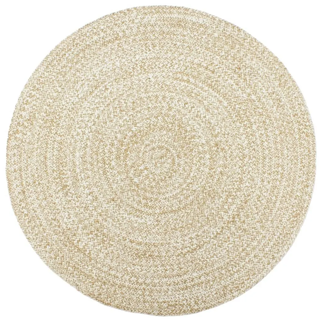 Handmade Rug Jute White and Brown 180 cm 343617