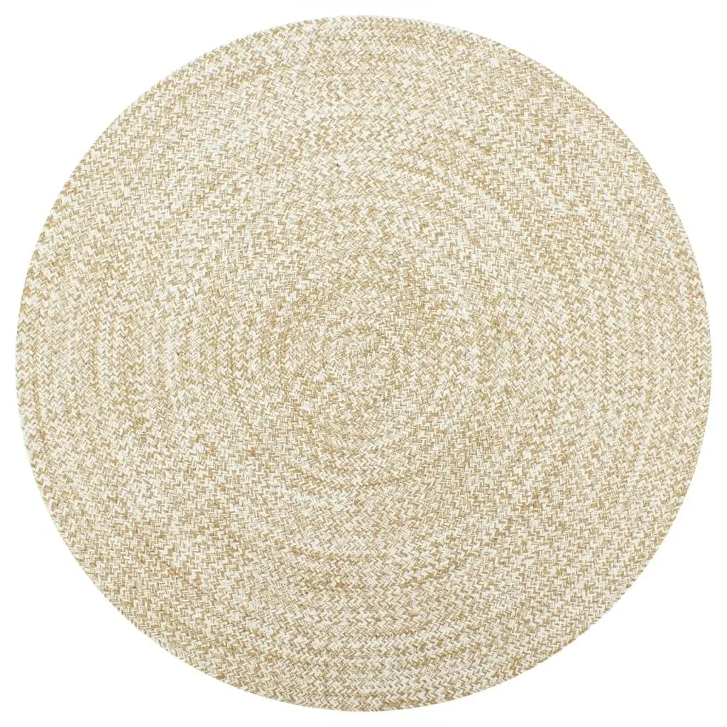 Handmade Rug Jute White and Natural 150 cm 133724