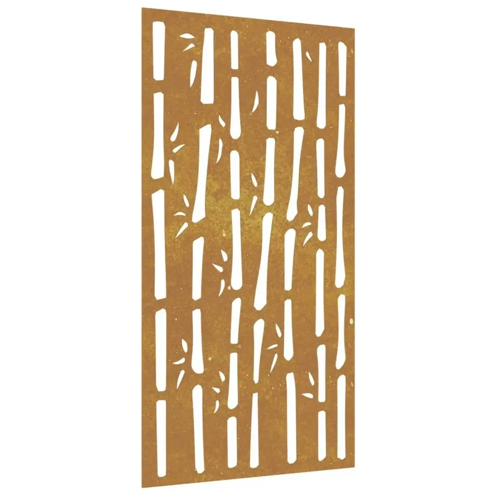 Garden Wall Decoration 105x55 cm Corten Steel Bamboo Design 824481